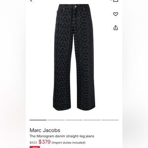 Marc Jacobs Black Monogram Pants